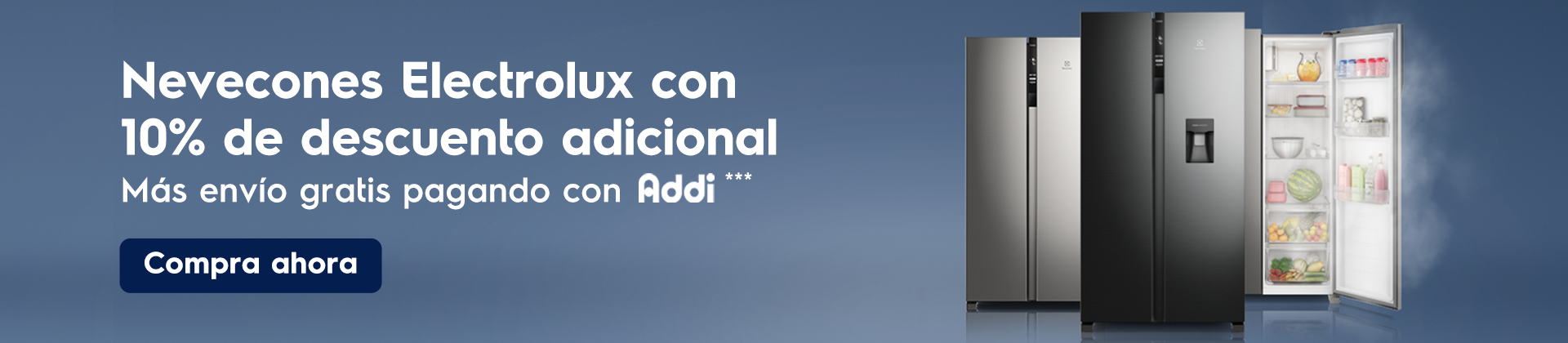 Nevecones Electrolux con 10% de descuento adicional pagando con Mastercard o Addi**