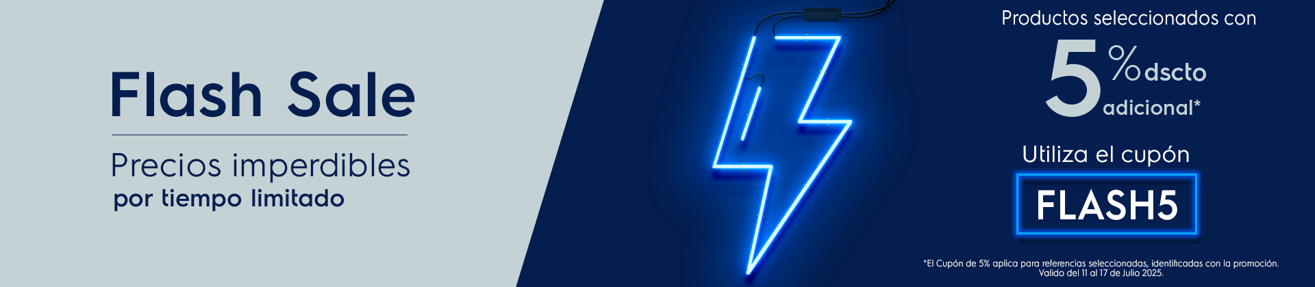 Flash Sale Electrolux - +5% dscto adicional con el cupón FLASH5