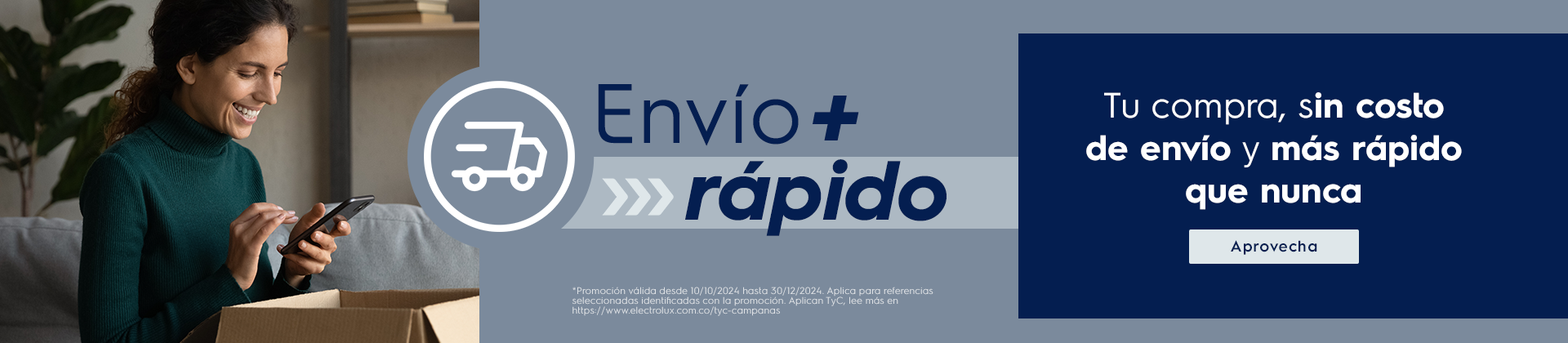 Envío + rápido Electrolux - tu compra, sin costo de envío y más rápido que nunca