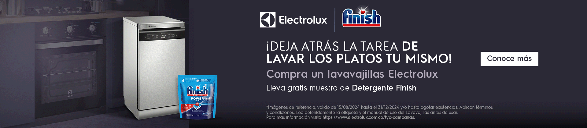 Electrolux + Finish - Compra un lavavajillas Electrolux y lleva gratis muestra de detergente Finish